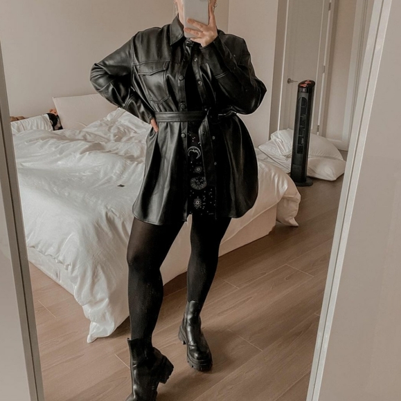 ZARA | Bloggers Fave Belted Faux Leather Shirt - Picture 11 of 15